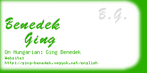 benedek ging business card